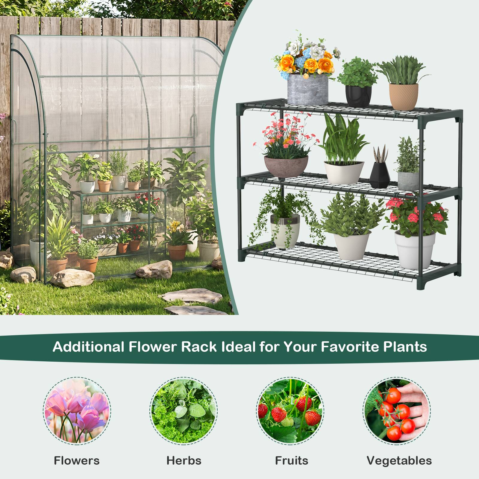 Additional Flower Rack Ideal for Your Favorite Plants

Flowers
Herbs
Fruits
Vegetables