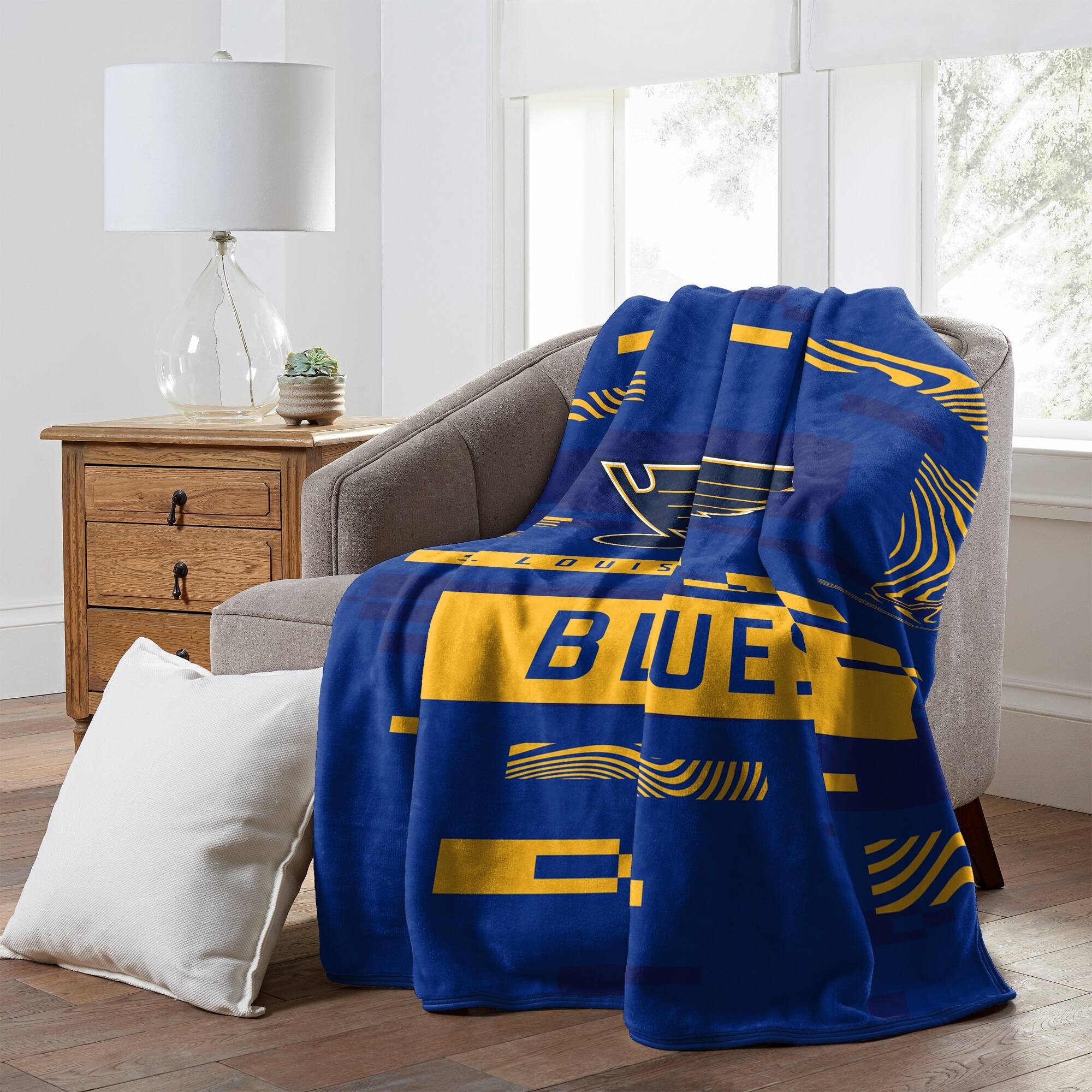 Alt View 1. Northwest - St. Louis Blues 50" x 60" Digitize Raschel Throw Blanket - Blue.