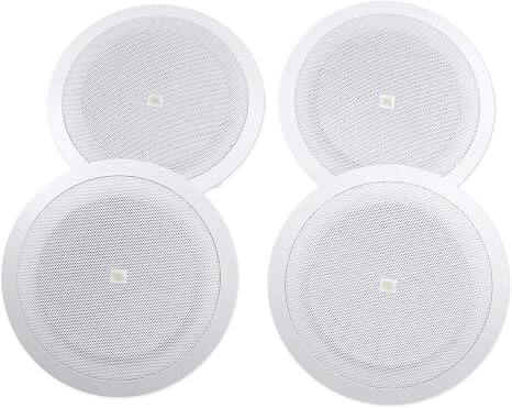 Front. JBL - 8128 | Full-range In-Ceiling Loudspeaker (4 speakers) - White.