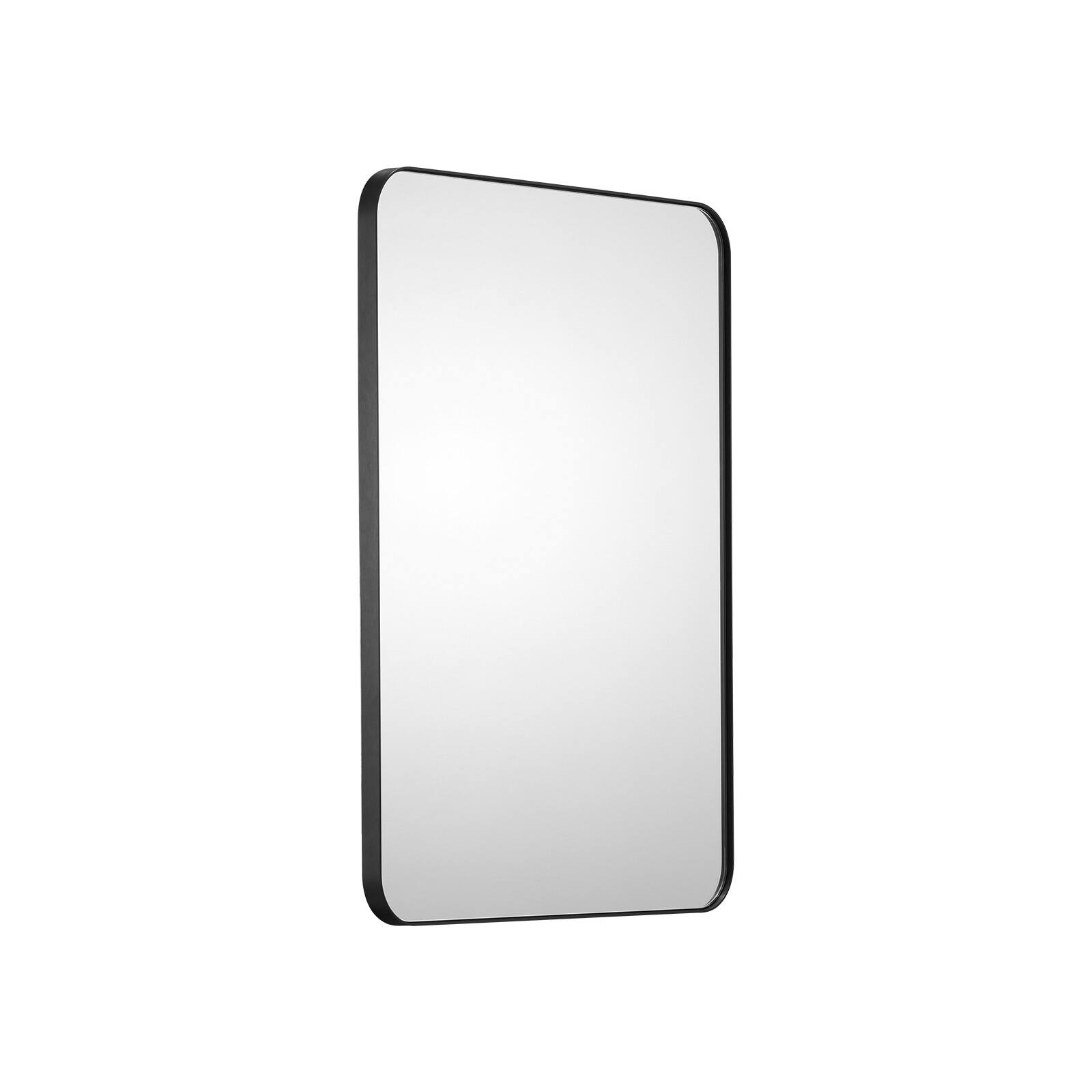 VEVOR - Wall Mounted Makeup Mirror, 0.15" Thick, 22" x 30" Mirror with Aluminium Alloy Frame & Explosion-Proof Film - Black