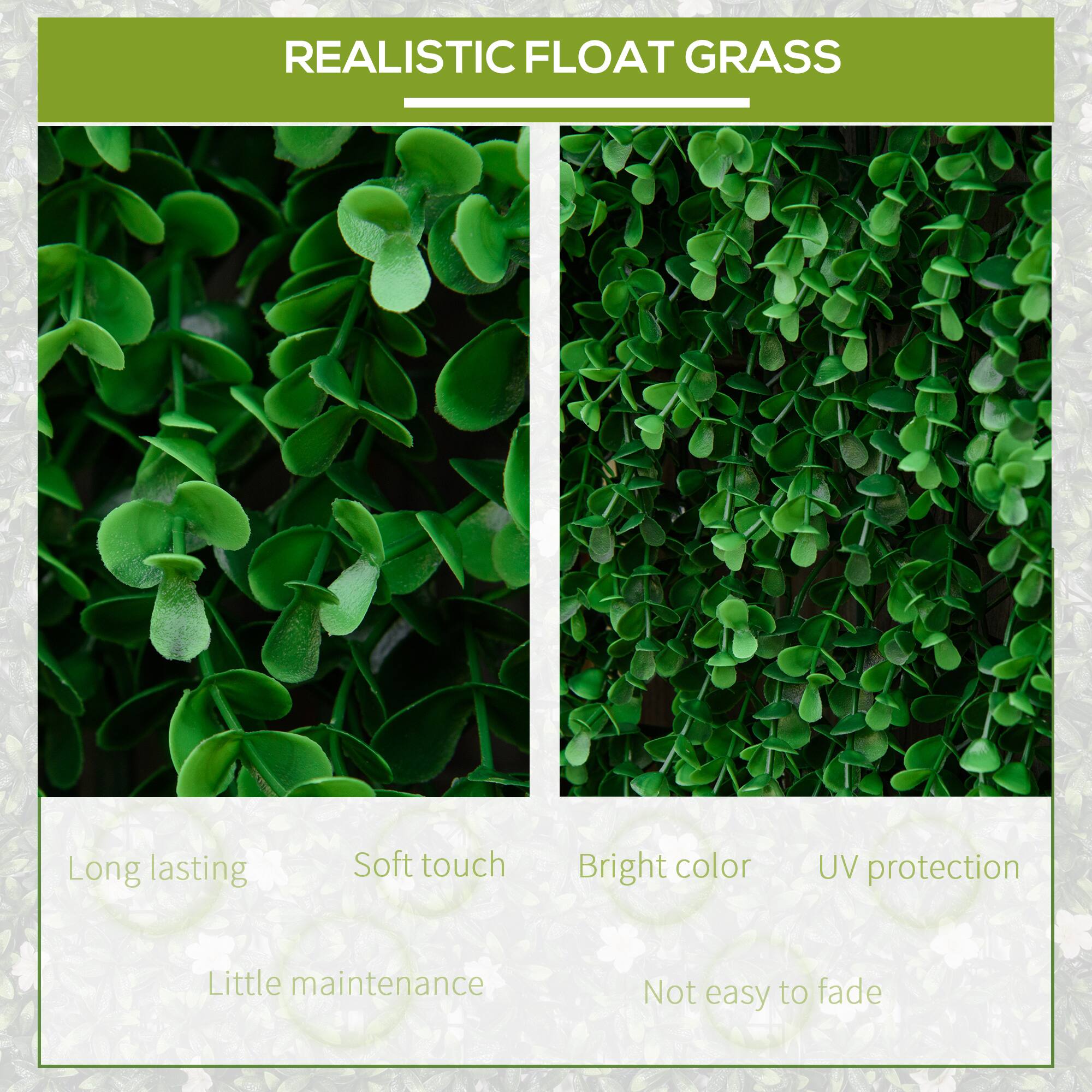 REALISTIC FLOAT GRASS

- Long lasting
- Soft touch
- Bright color
- UV protection
- Little maintenance
- Not easy to fade