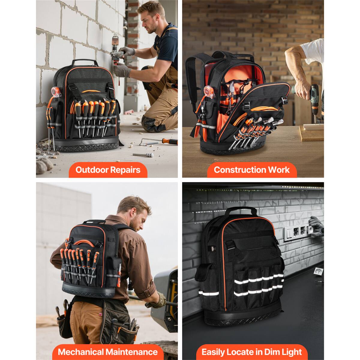 Outdoor Repairs  
Construction Work  
Mechanical Maintenance  
Easily Locate in Dim Light
