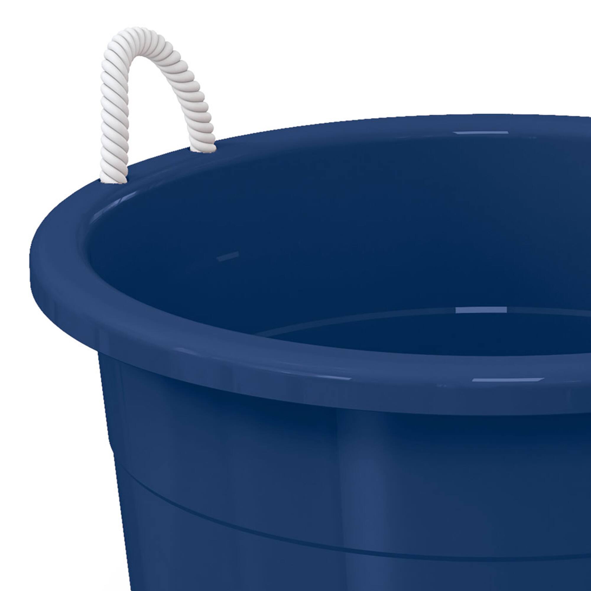 Alt View 5. Life Story - Life Story 17 Gallon Round Open Storage Bucket with Rope Handles, Blue, 8 Pack - Blue.