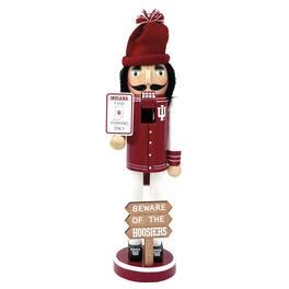 Santa's Workshop - Indiana Hoosiers 12" Beware Nutcracker - Red