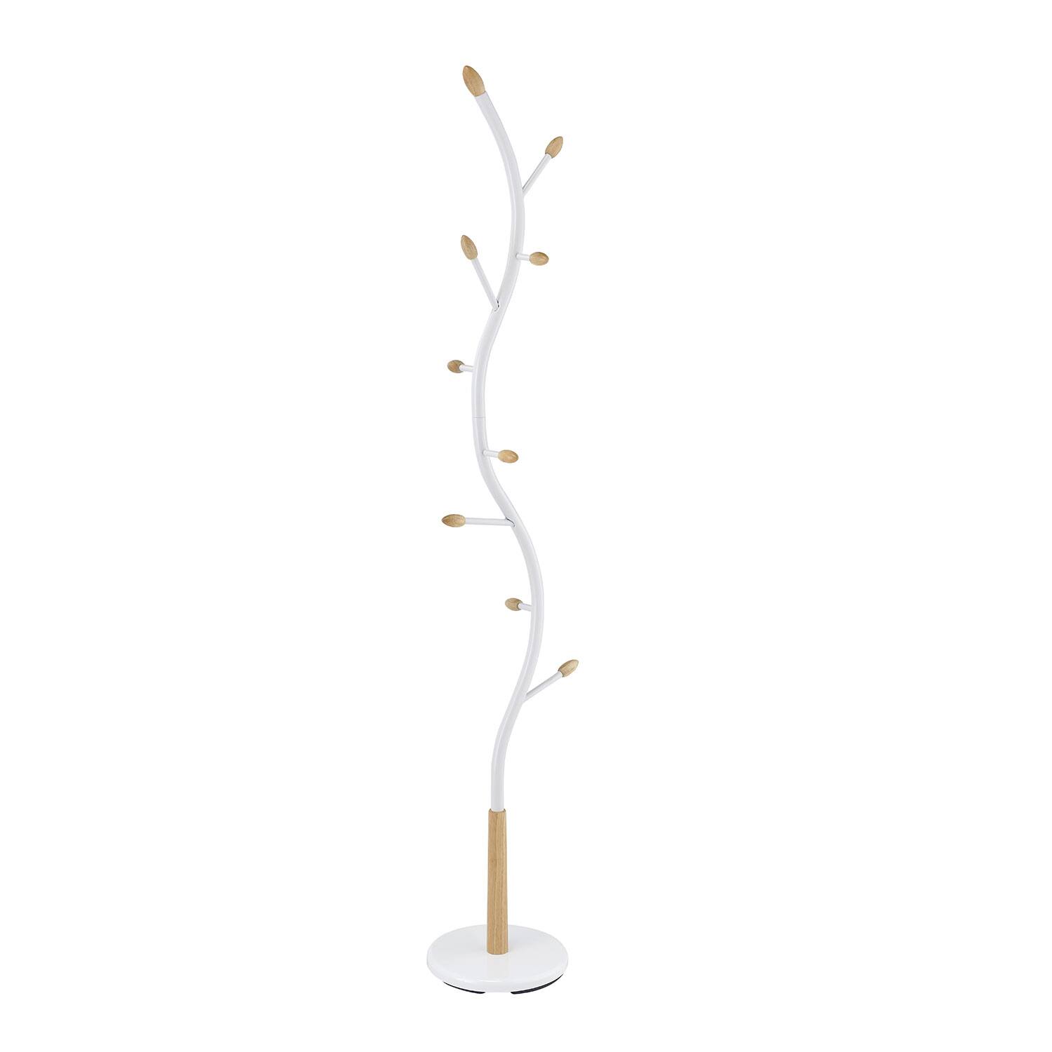 Alt View 1. Z-Edge - Coat Rack, Metal Coat Tree Freestanding with 8 Hooks, Creative Design Tree Branch-look, Standing Coat Rack for Bedroom - White.