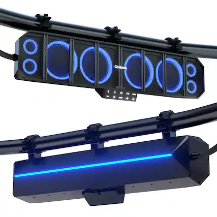 Front. GoHawk - UTV Sound Bar | Waterproof 8-Speaker Bluetooth ATV Soundbar | 25" SxS with FM Radio & Lights - Black.
