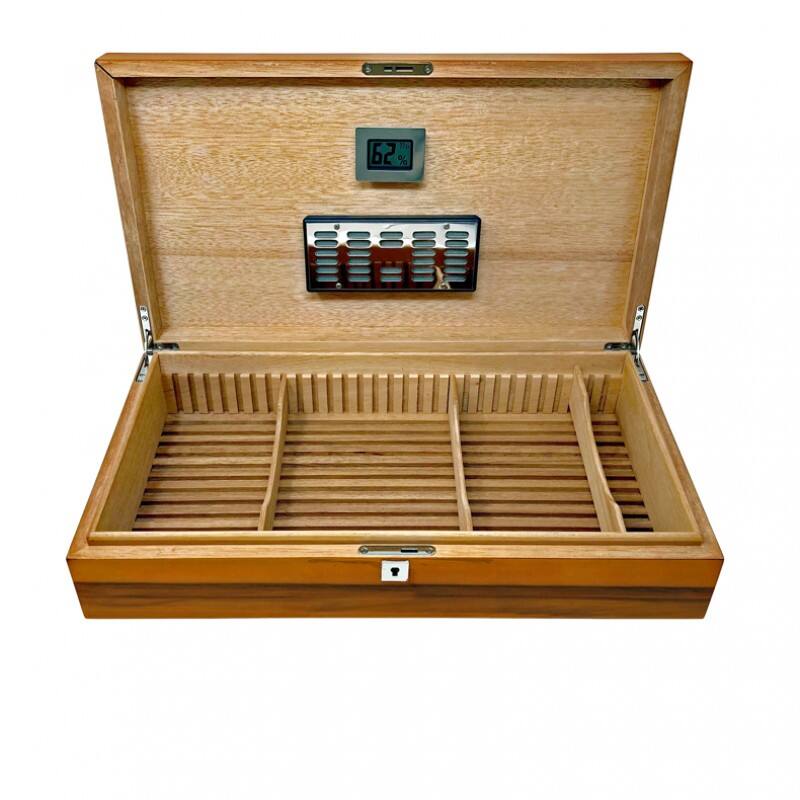 Back. Prestige - Winchester Solid Wood humidor - High Lacquer Authentic Apple Wood Exterior Finish.