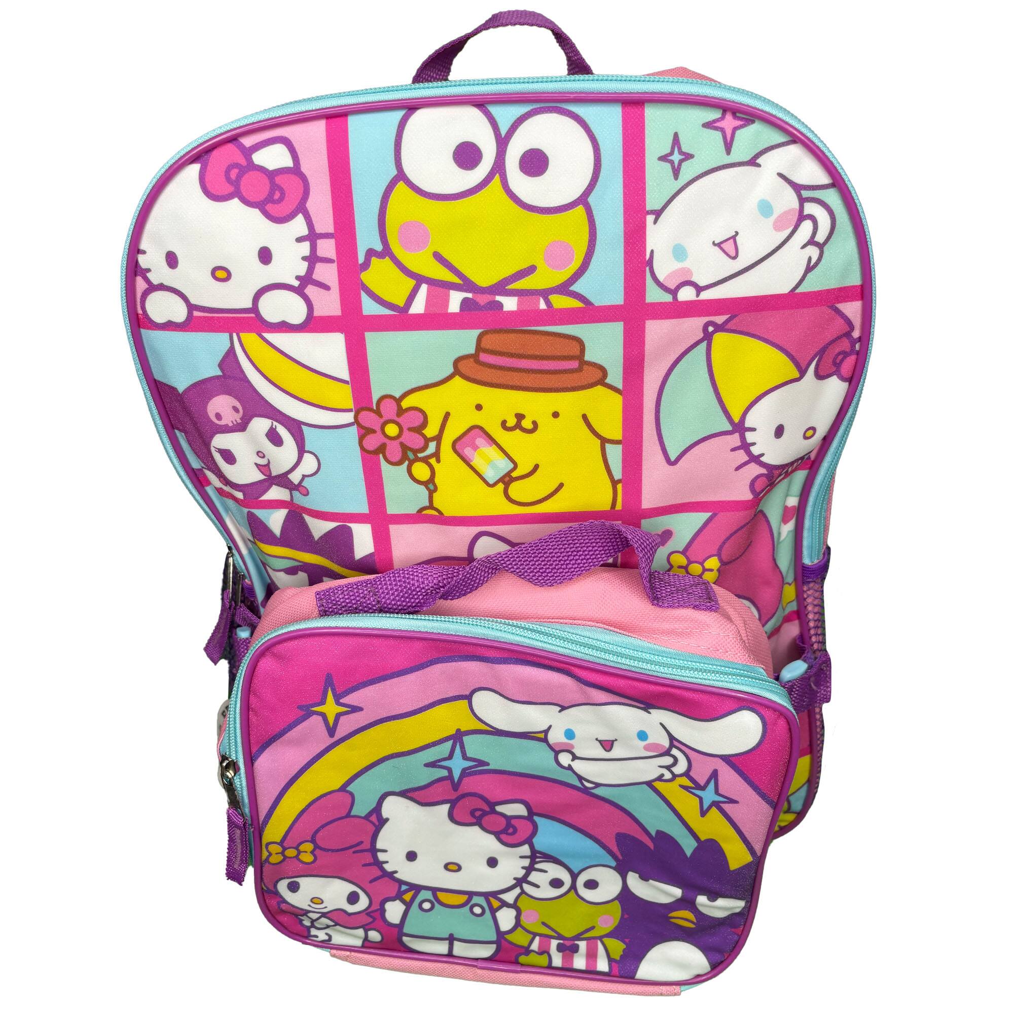 Alt View 2. Hello Kitty - Hello Kitty & Friends 16" School Backpack with Large Front Pocket & Rectangular Lunch Bag - Pink.