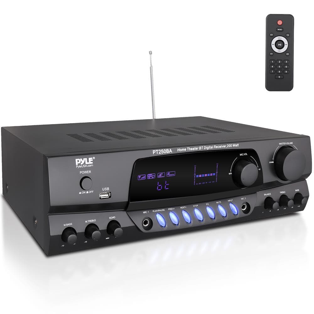Pyle - WIRELESS BT STREMING RECEIVER AMPLIFIER - Black