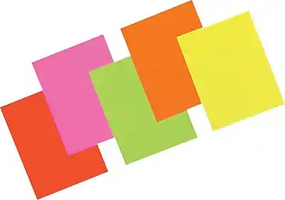 Front. Array - Pacon Neon Bond Paper, 24 lb, 100/Pk - Multicolor.