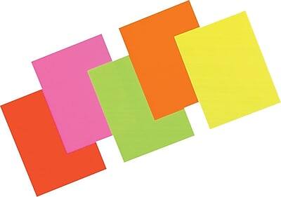 Front. Array - Pacon Array Neon Bond Paper, Assorted Colors, 24 lb, 100/Pk - Multicolor.