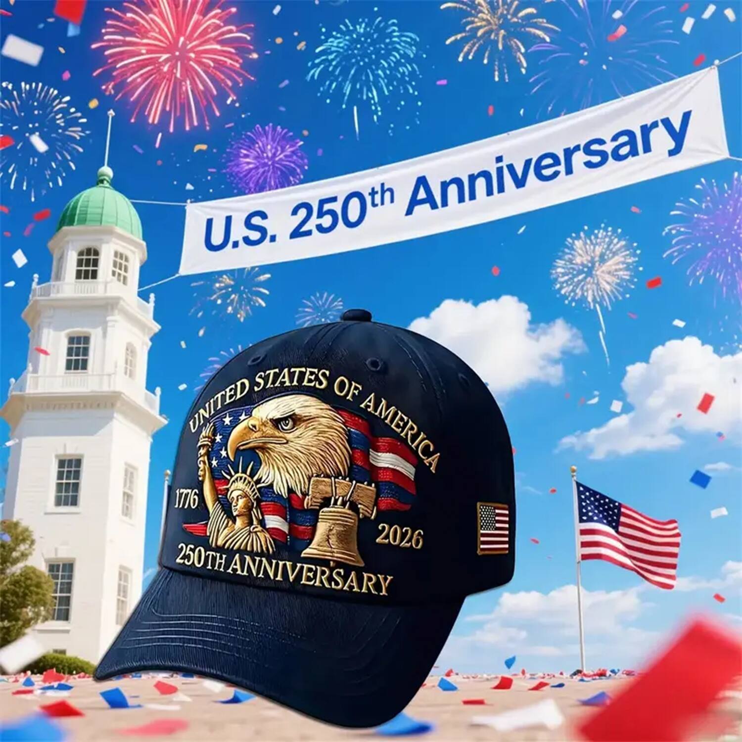 U.S. 250th Anniversary

United States of America
1776 - 2026
250th Anniversary