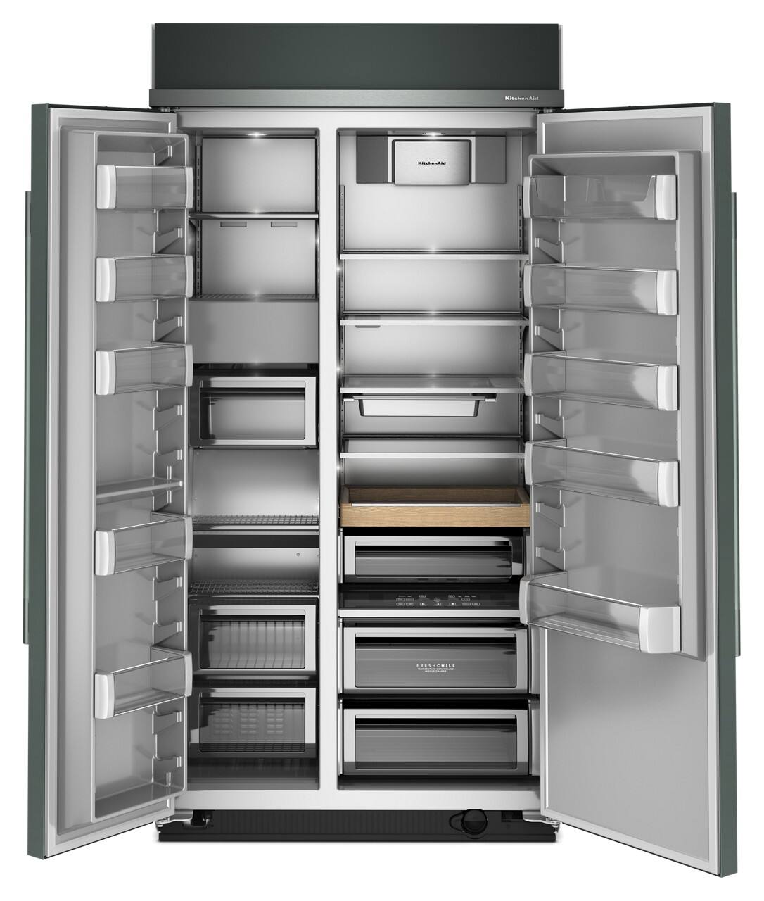 The text on the image reads:

- "KitchenAid" (on the top left and top center)
- "KITCHENHILL" (on the bottom center of the freezer drawer)