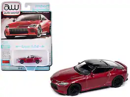 Autoworld - 2023 Nissan Z Passion Red Metallic with Black Top "Import Legends" Series 1/64 Diecast Model Car by Auto World - Red Metallic And Black