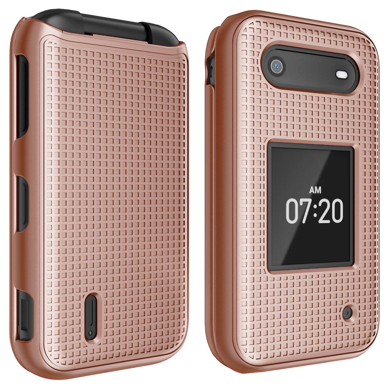 Alt View 7. Nakedcellphone - Hard Case for Nokia 2760 2780 Flip Phone - Rose Gold.