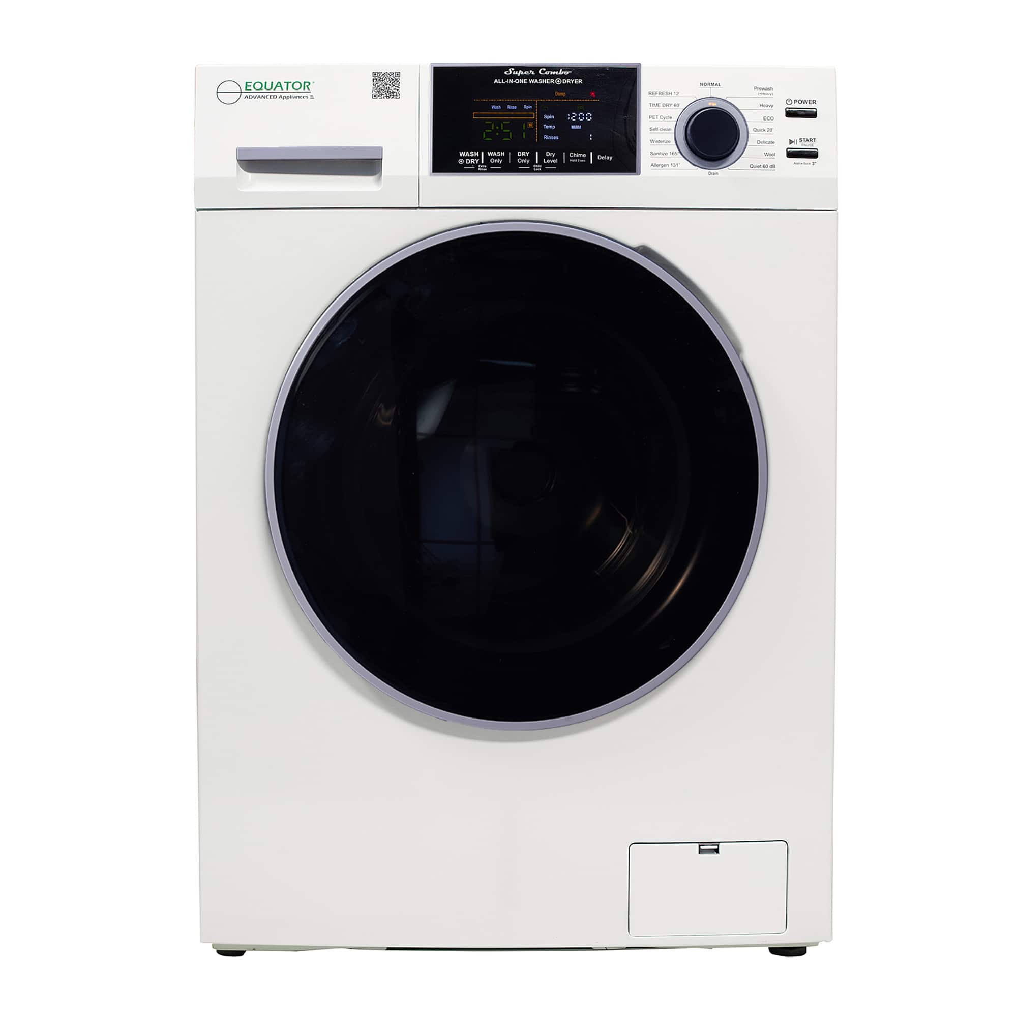Equator - All-in-One RV Approved Washer Dryer VENTED-DRY 30% FASTER than Condense 15lb 110V - White