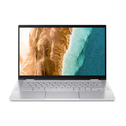 Front. Acer - Chromebook 514 CP514-2H-349N 14" Touchscreen Laptop Intel Core i3-1110G4 2.5GHz 8GB RAM 128GB SSD ChromeOS - Silver.