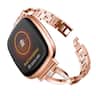 StrapsCo - Glam Bracelet Stainless Steel Watch Band Strap For Fitbit Versa 4 - Rose Gold