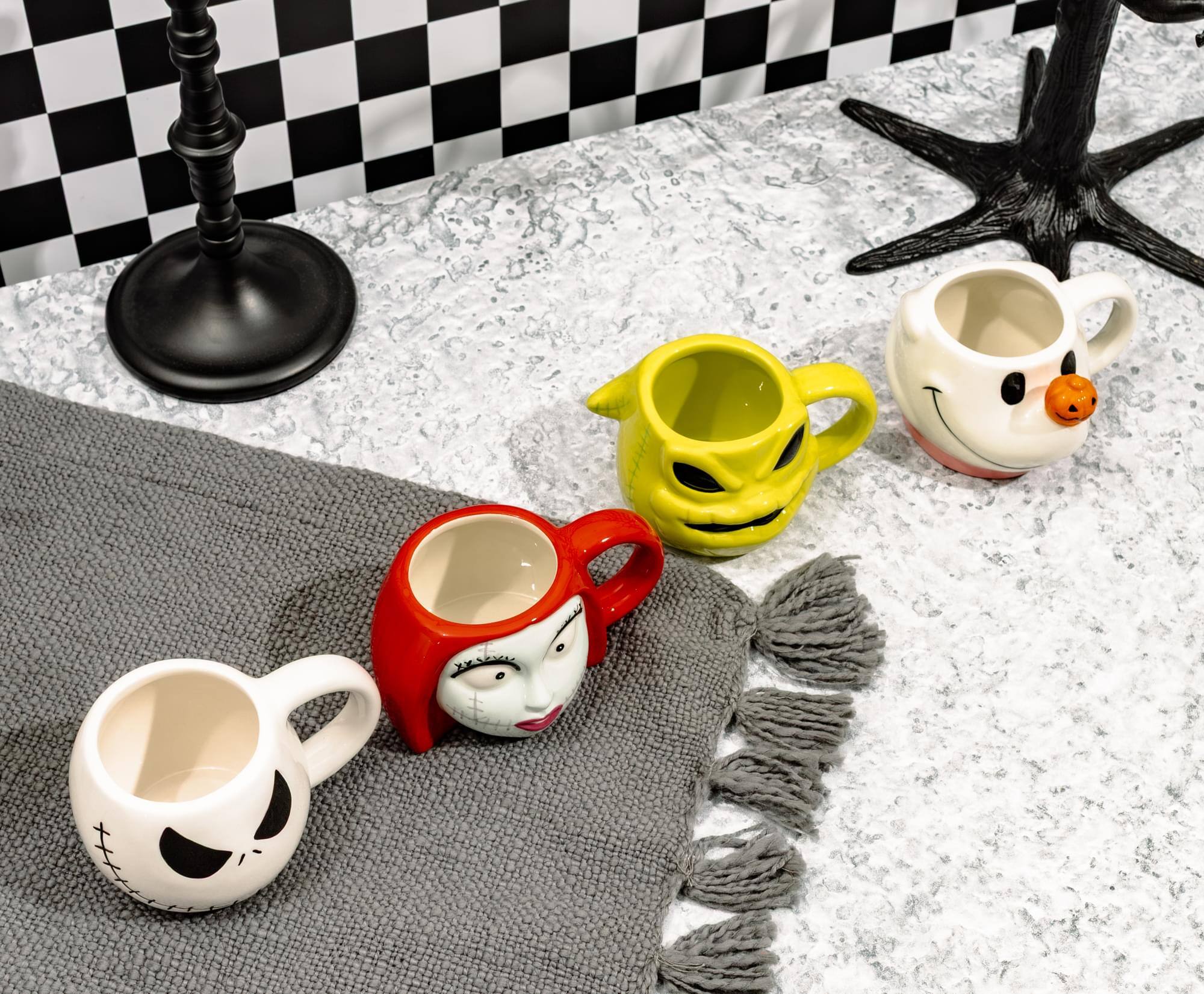 Alt View 3. Disney - Disney The Nightmare Before Christmas 4-Piece Sculpted Mug Set | Holds 4 Ounces - Multi-Colored.