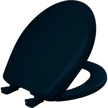 Front. BEMIS - Bemis Round Plastic Toilet Seat in Navy with STA-TITE Seat Fastening System, EasyClean and WhisperClose Hinge - Navy.