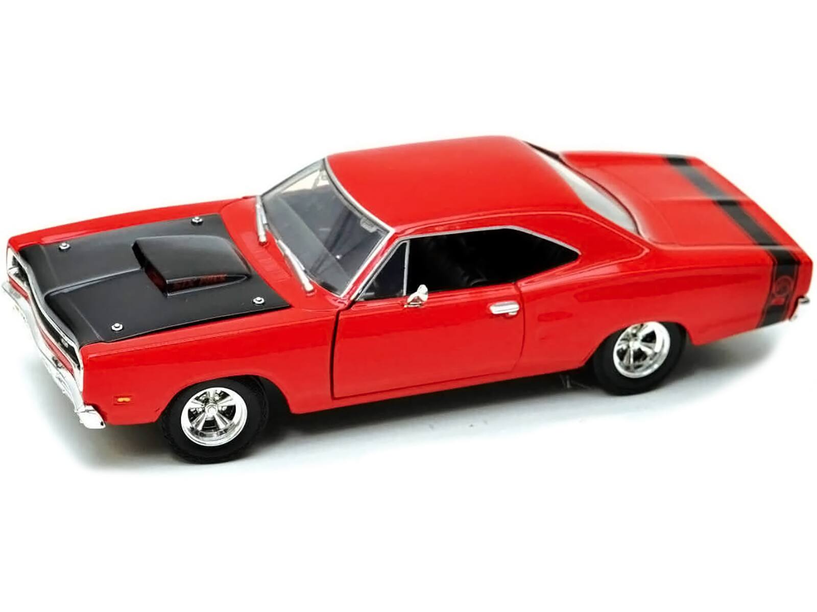 Alt View 1. Motormax - 1969 Dodge Coronet Super Bee Red 1/24 Diecast Model Car by Motormax.