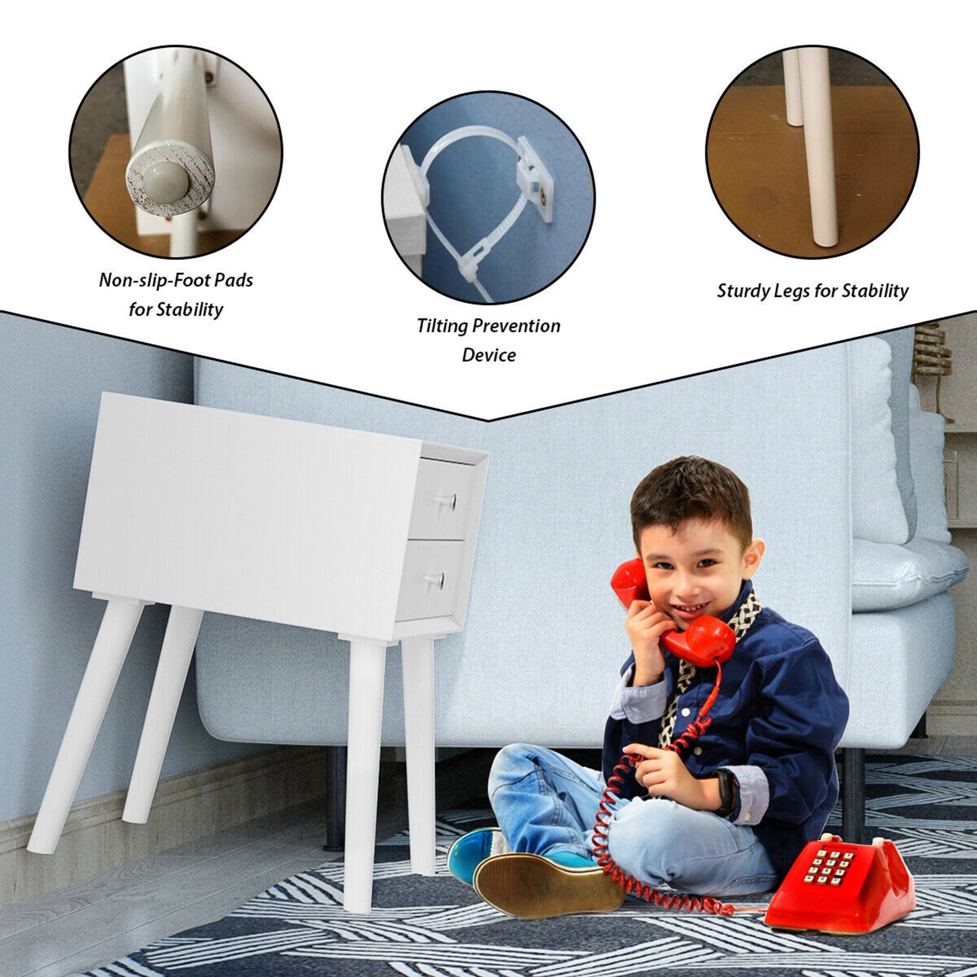 Non-slip Foot Pads for Stability, Tilting Prevention Device, Sturdy Legs for Stability.