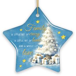 OrnamentallyYou - Whimsical Family Quote Ornament Enchanting White Christmas Appreciation Gift and Tree Decor Star - Multi-colored