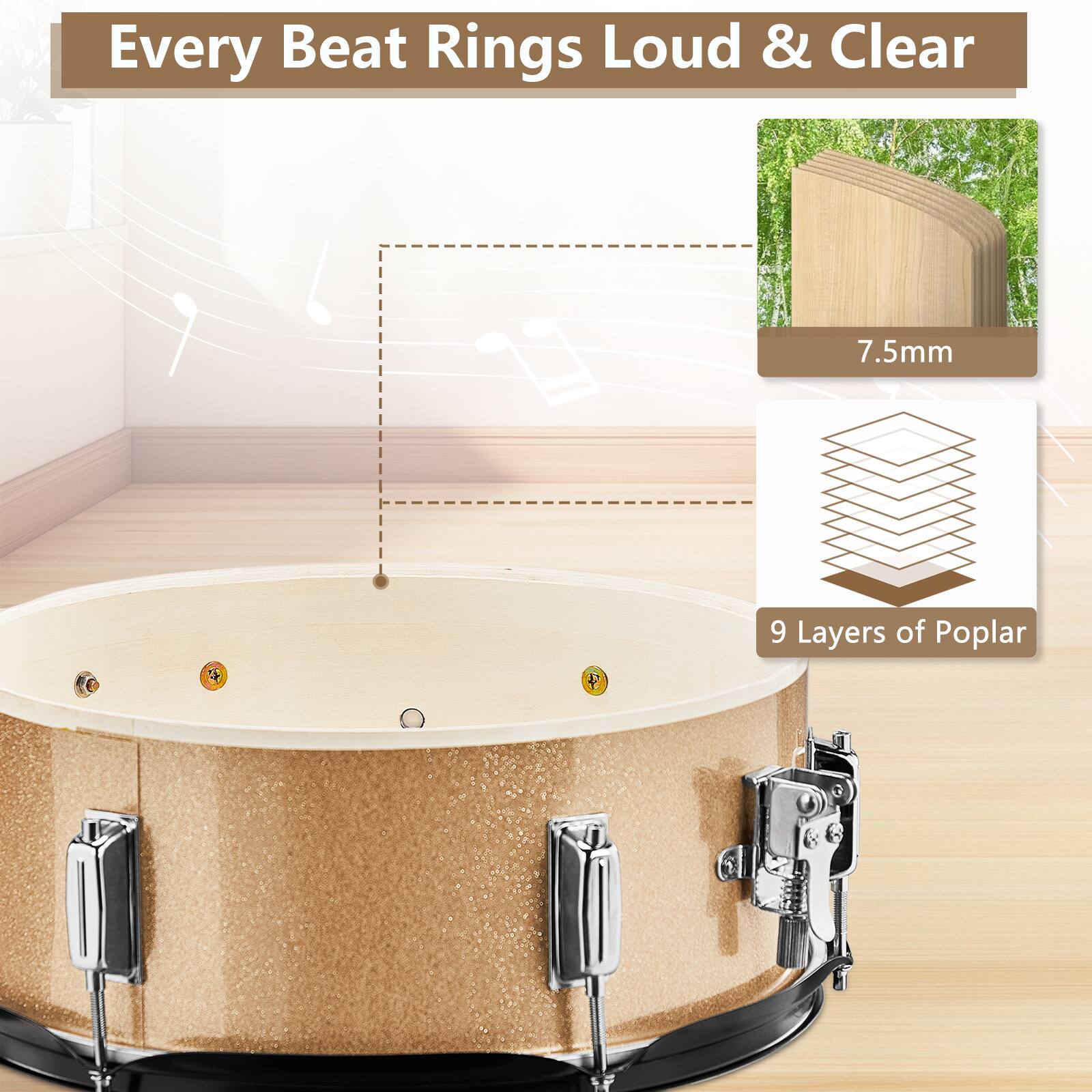 Every Beat Rings Loud & Clear

7.5mm

9 Layers of Poplar
