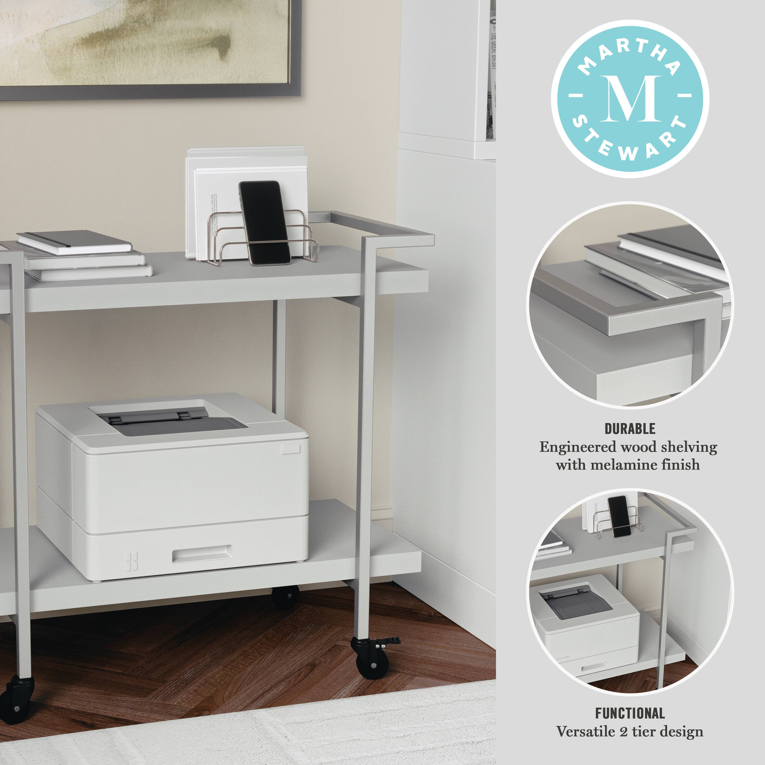 MARTHA STEWART DURABLE Engineered wood shelving with melamine finish FUNCTIONAL Versatile 2 tier design