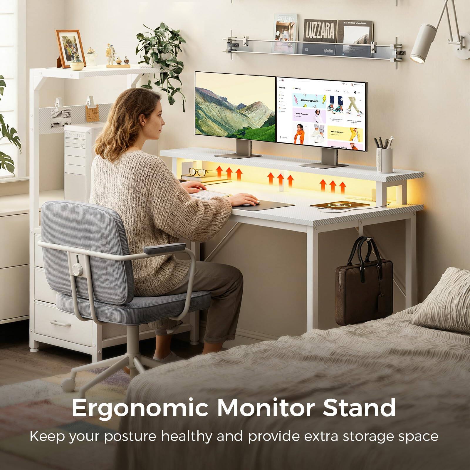 COENA LUZZARA  
Ergonomic Monitor Stand  
Keep your posture healthy and provide extra storage space