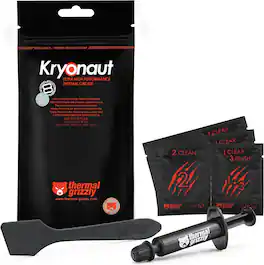 Thermal Grizzly - Kryonaut - 1 Gram - Extremely High Performance Thermal Paste + 12 Cleaning Wipes 6 Wet & 6 Dry CPU/GPU