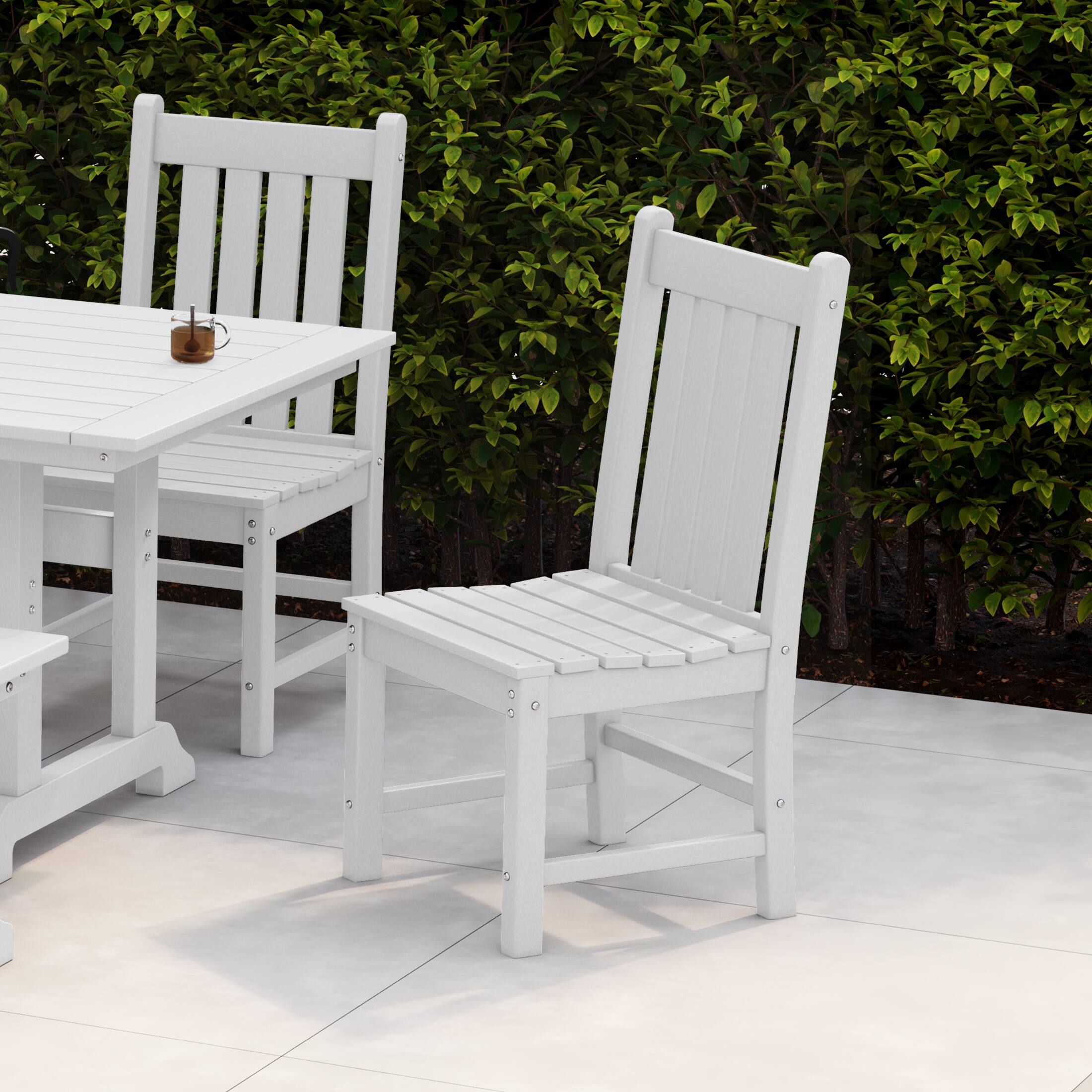 Angle. WestinTrends - WestinTrends Malibu Outdoor Patio Dining Chair - White.