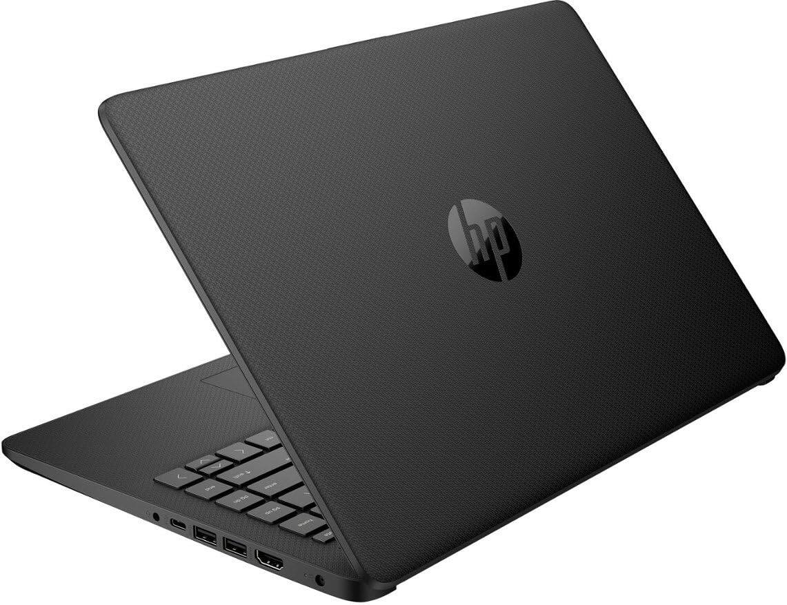 Alt View 4. HP - HP 14" HD Laptop - Intel Celeron N4120 - 4GB RAM - 128GB eMMC - Windows 11 Pro - Jet Black - Jet Black.
