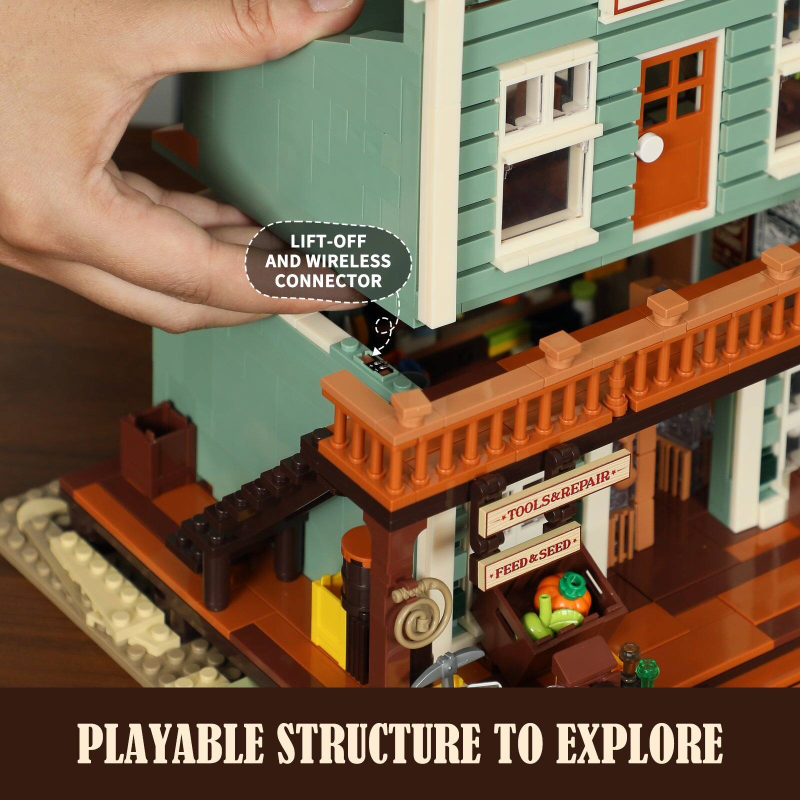 LIFT-OFF AND WIRELESS CONNECTOR  
TOOLS & REPAIR  
FEED & SEED  
PLAYABLE STRUCTURE TO EXPLORE