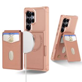 Dteck - For Samsung Galaxy S26 Ultra 2-in-1 Magnetic Leather Flip Stand Wallet Case RFID Blocking Detachable Card Holder - Rosegold