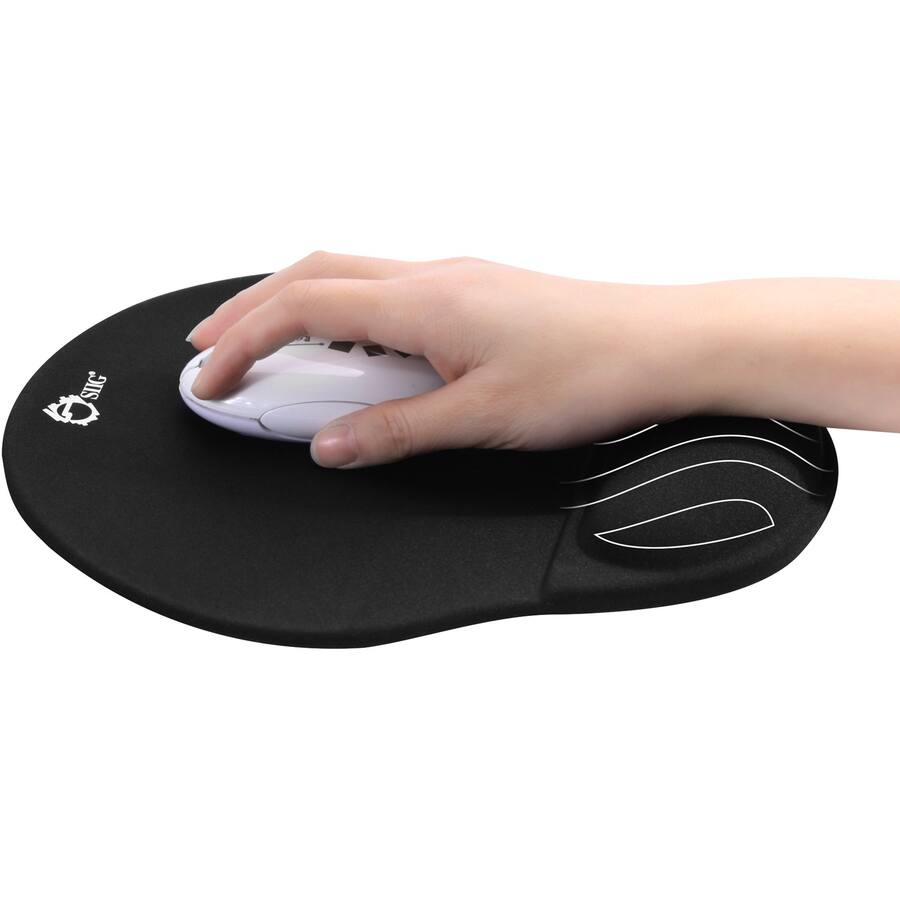 Alt View 1. SIIG Inc - SIIG Mouse Pad with Wrist Rest - 0.87" Height x 8.66" Width - Black - Rubber - Anti-slip - Black.