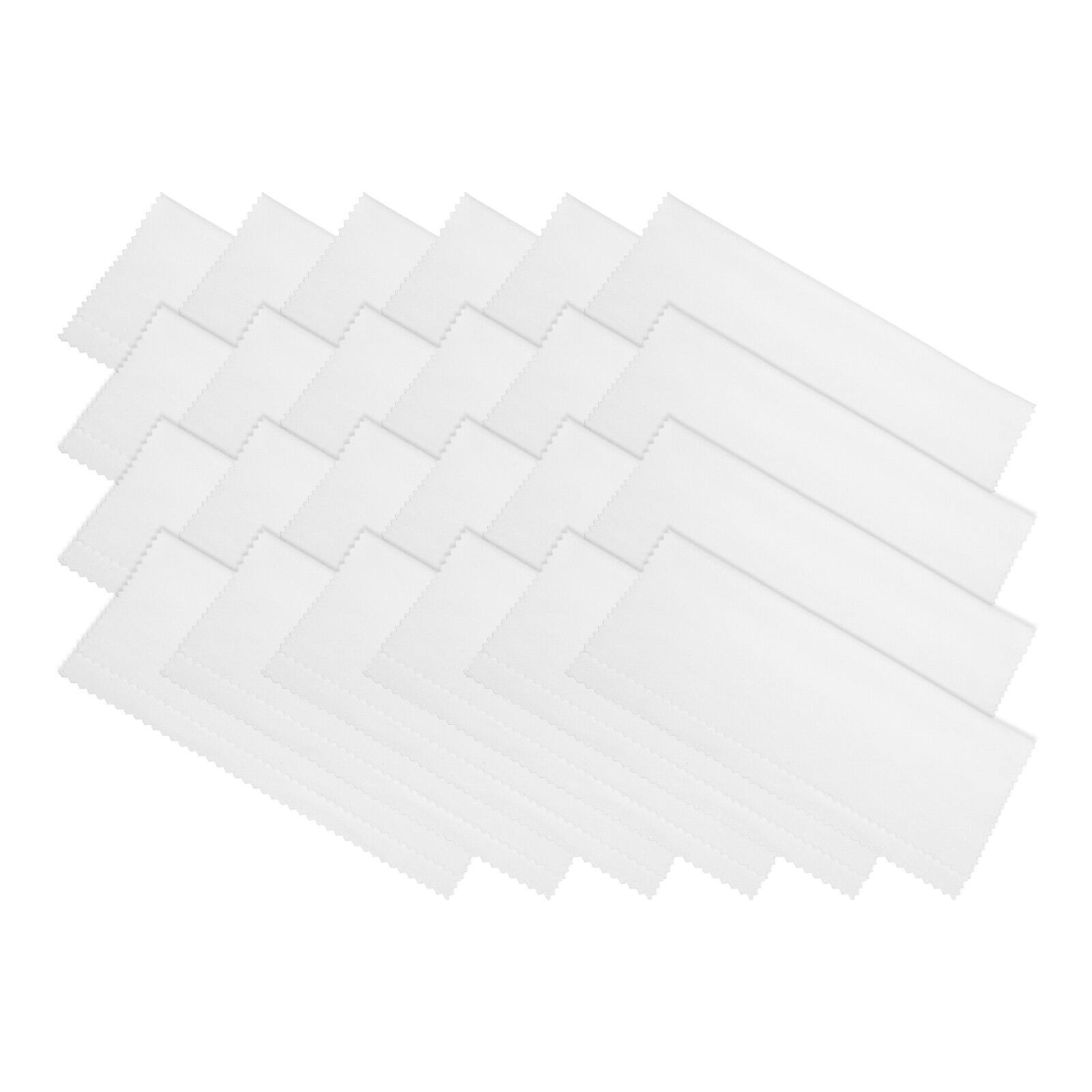Unique Bargains - Eyeglass Microfiber Cleaning Cloth 6"x6", 24pcs Soft Suede Wipe for Lens, Eyeglasses, Screens in Vinyl Pouch - White