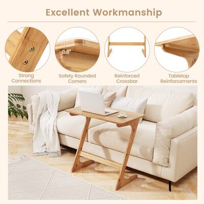 Tuko Table Accoudoir Canapé en Bambou, Flexible et Antidérapant Tuko Table Accoudoir Canapé en Bambou, Flexible et Antidérapant