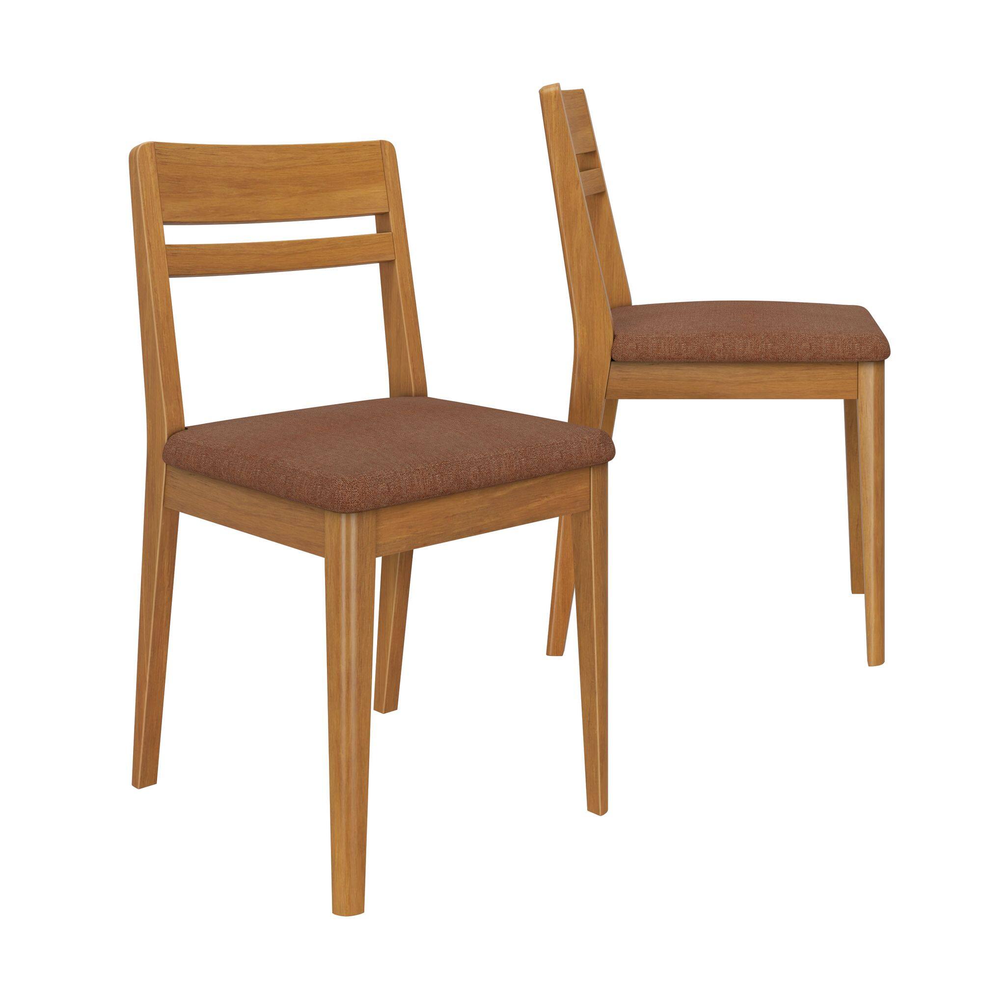 Alt View 2. Grain & Grove - Crew Upholstered Dining Chair (2 pack), Pecan/Coffee - Pecan/Coffee.