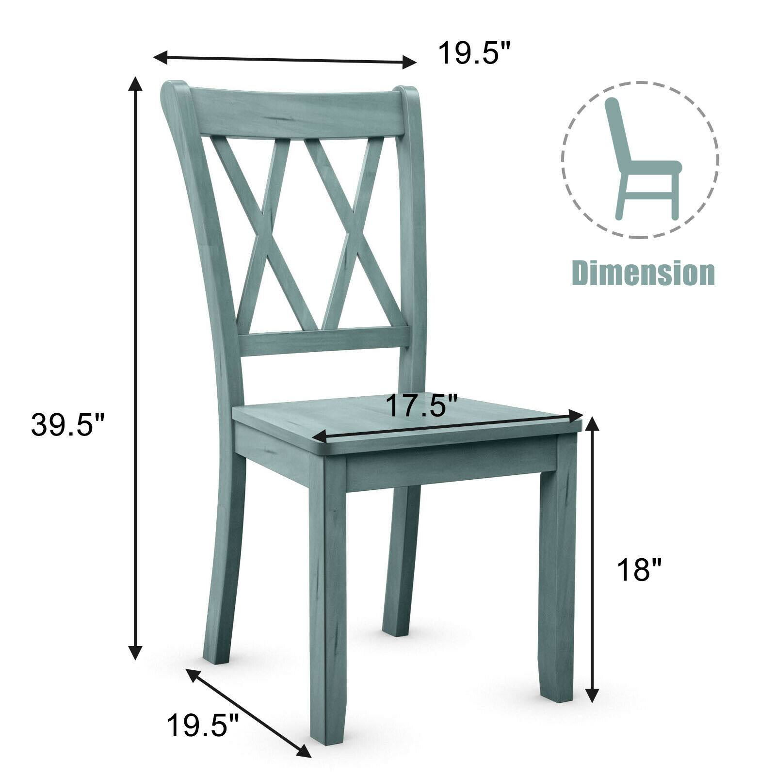 The dimensions of the chair are as follows:

- Height: 39.5"
- Seat width: 17.5"
- Seat depth: 19.5"
- Back height: 18"
