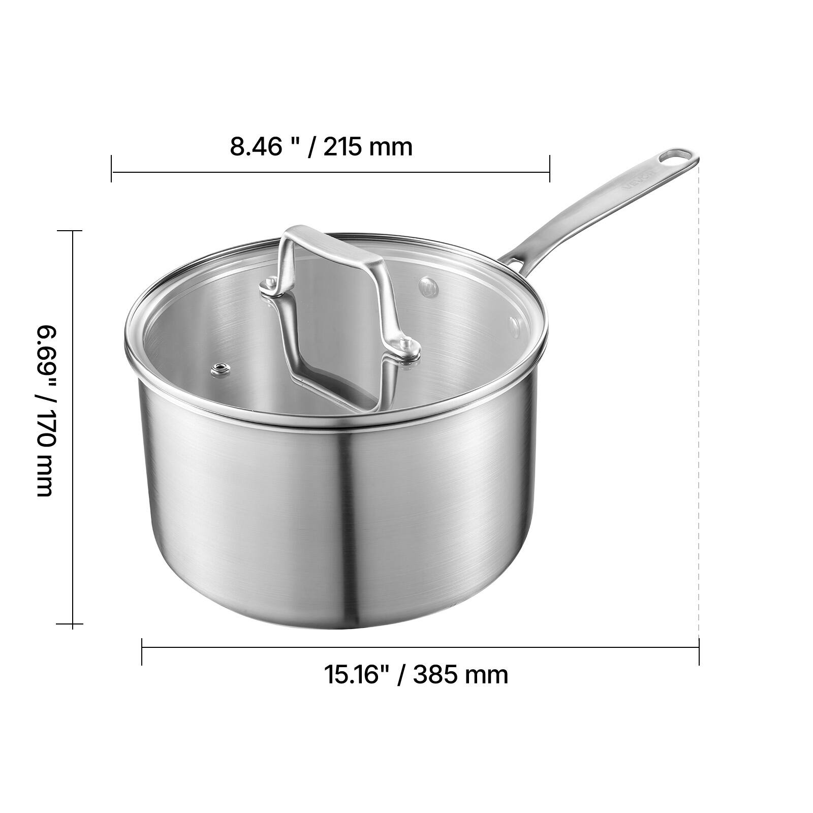 8.46" / 215 mm  
6.69" / 170 mm  
15.16" / 385 mm