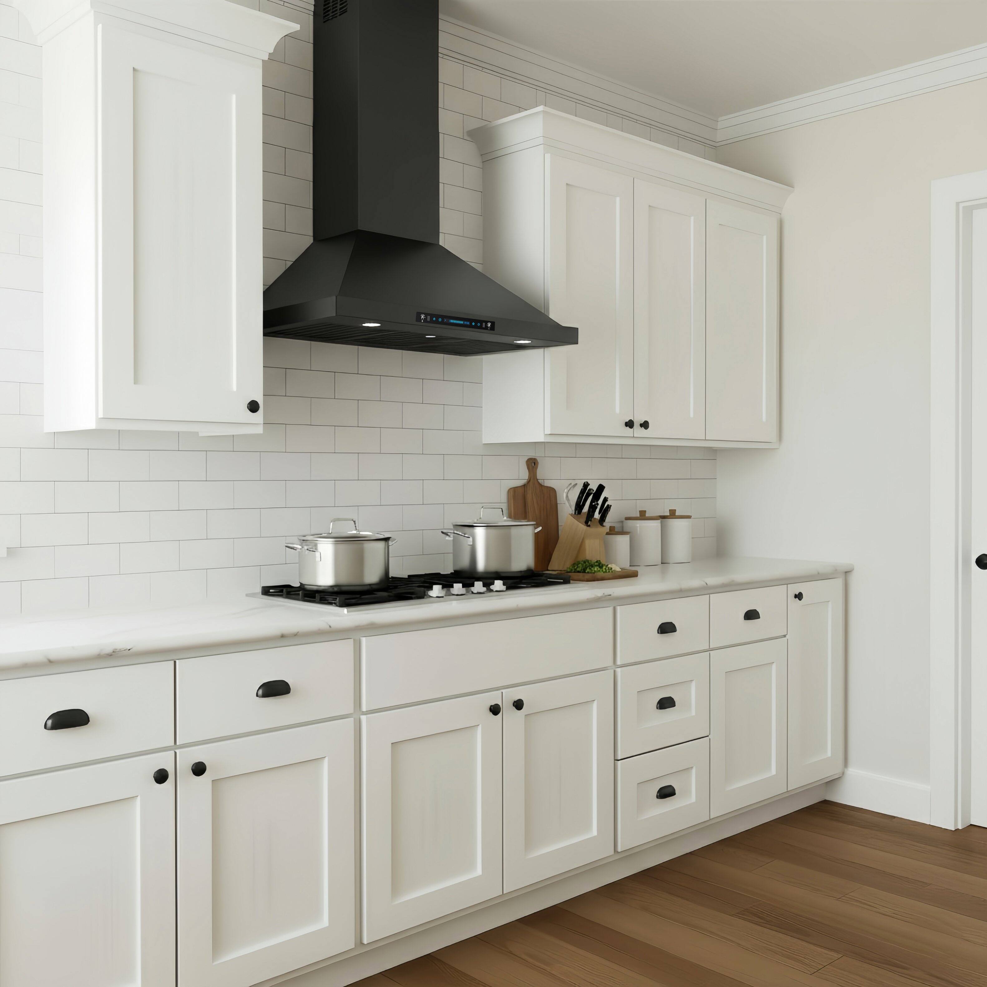 Alt View 6. ZJKLA - ZJKLA - 36 inches - Externally Vented - Wall Mount Range Hood - Stainless Steel - Black Stainless Steel.