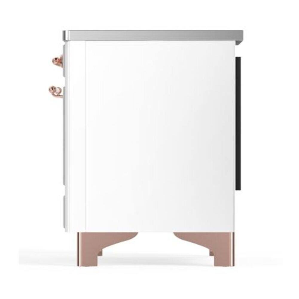 Alt View 9. ILVE - ILVE Majestic II 40 inch Induction Range with 6 Elements (White, Copper Trim) - White.
