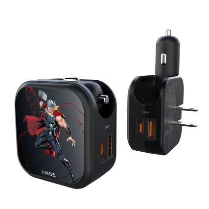 Front. Keyscaper - Marvel MechLine 2 in 1 USB A/C Charger - Thor.