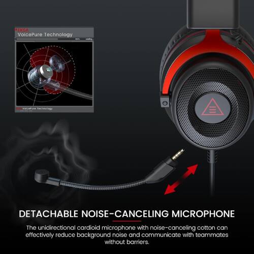 EKSA VoicePure Technology  
A Vocetare Technology  

DETACHABLE NOISE-CANCELING MICROPHONE  
The unidirectional cardioid microphone with noise-canceling cotton can effectively reduce background noise and communicate with teammates without barriers.