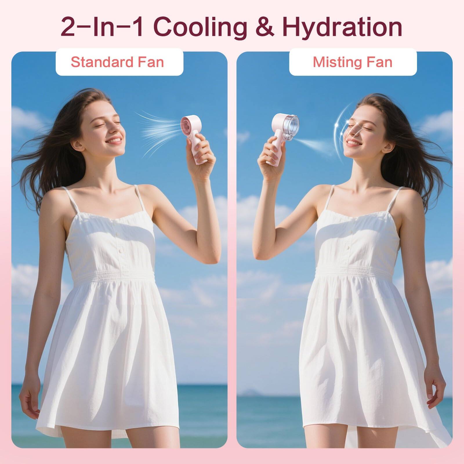 2-In-1 Cooling & Hydration Standard Fan Misting Fan
