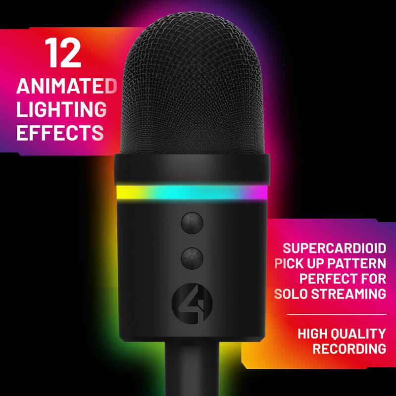 12 Animated Lighting Effects

Supercardioid Pick Up Pattern Perfect for Solo Streaming

High Quality Recording