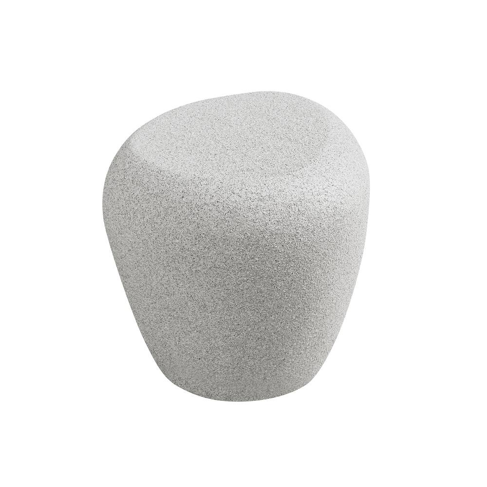 Left. Loheer - Loheer 19.29 Inch Irregular Fiberglass Side Table Beige Faux Rock End Table Waterproof Living Room - Beige.