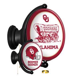 The Fan-Brand - Oklahoma Sooners Team Logo 21'' x 23'' Rotating Lighted Wall Sign - Multicolor