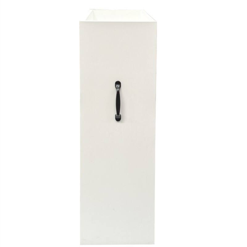 Alt View 8. HTUTWOO - Pull Out Mobile Dust Proof File Cabinet with Wheels -3 Tier Wooden Floor Standing Bookcase with Slide Out Drawer Storage - White.